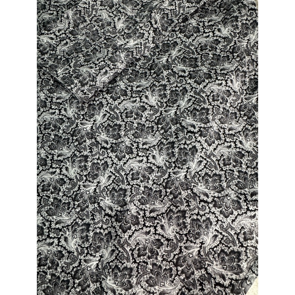 Perry Ellis Men's S Slim Fit Cotton Dress Shirt Black White Paisley Long Sleeve - Picture 9 of 9